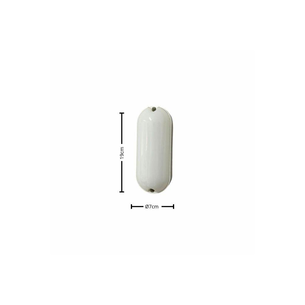 Arandela tartaruga Branco ABS 8W  6500K ( Branco Frio) 17cm