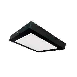 Plafon de Sobrepor LED Slim Quadrado 3000K 18W Bivolt 21,2x21,2x2,8cm Alumínio e Policarbonato Preto - Evoled LE-492