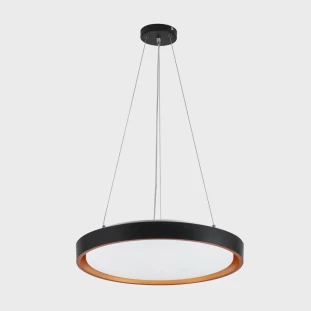 Pendente LED Redondo Preto e dourado Label