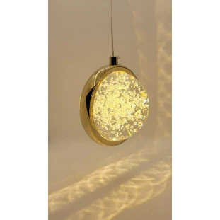 Pendente Dourado Bola de Cristal Ø10cm 7W 3200K