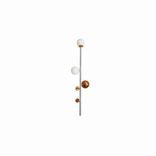 Arandela Organic Branco com Globo Fosco por Waldir Junior - Alumínio e Vidro 112cm 2xG9 | USINA 51031/2 - Padrão site  -Decor Lumen 