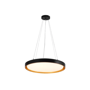 Pendente LED Redondo Preto e dourado Label