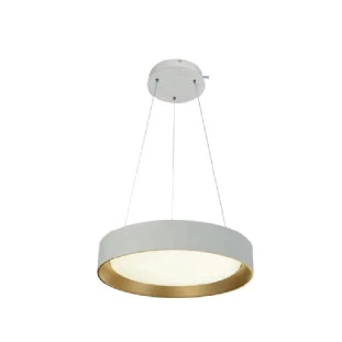 Pendente LED Redondo Branco e Dourado Ø55cm 48W 6500K - Hevvy Iluminação LY- 8802L BC+DR 